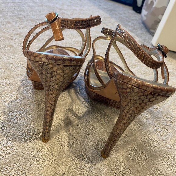 PELLE MODA Flirt Evening Sandal Bronze Snake - excellent condition - Picture 8 of 11